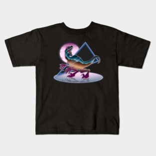 Synthwave Metallic Raptor Kids T-Shirt